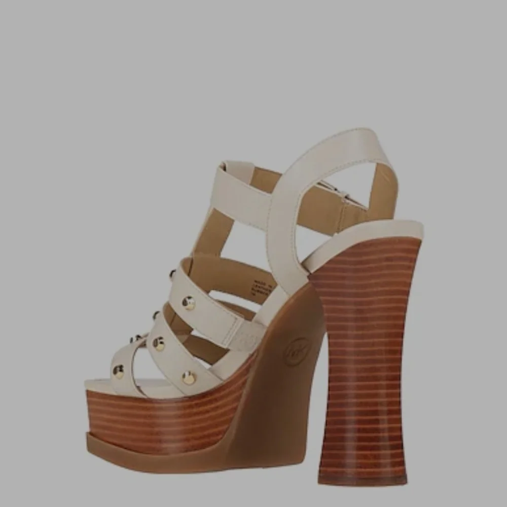 Women's Cream Platform Sandals - Picture 2 of 6